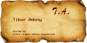 Tibor Adony névjegykártya